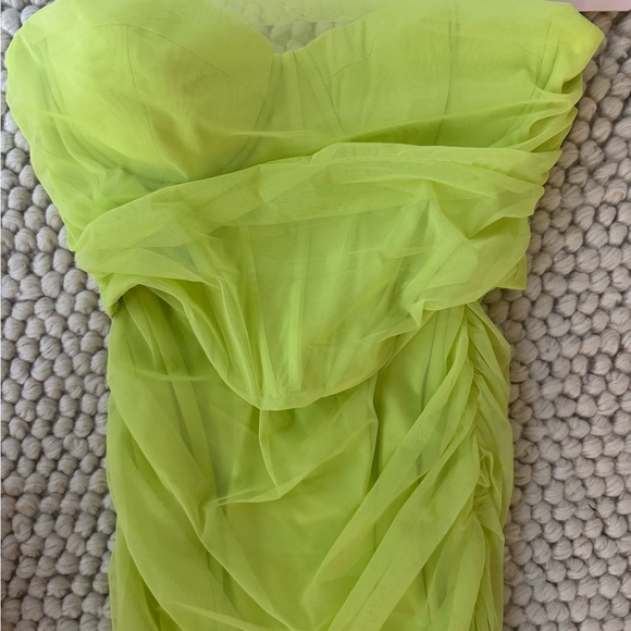 Oh Polly Lime Green Strapless Dress - Picture 5 of 10